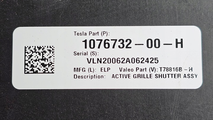 фото №9, Руль воздуха жалюзи ролета tesla 3 1076733-00-e 1076732-00-h
