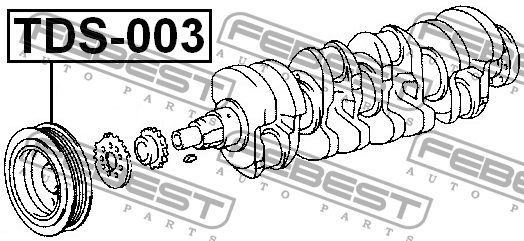 фото №11, Febest tds-003 колесо ременное, wał коленчатый