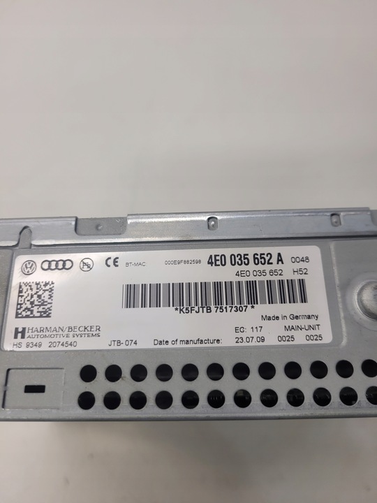 фото №5, Зчитувач mmi 3g мультимедіа audi q7 a6 c6 4e0035652a