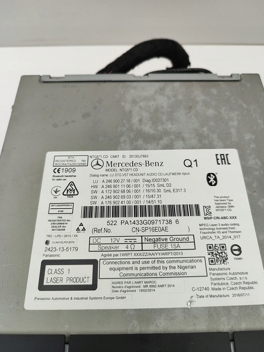 фото №7, Mercedes-benz cla c117 x117 w117 2016 панель / радіопрогравач cd/dvd/gps