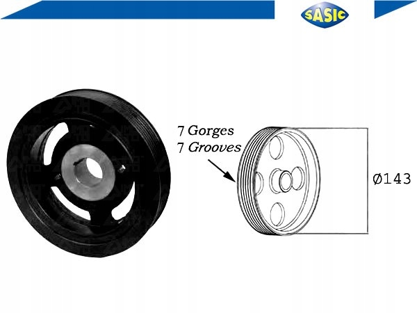 фото №2, Sasic 2156058 колесо ременное, wał коленчатый