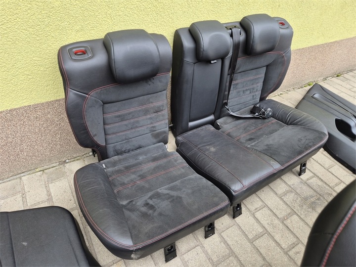 фото №10, Ford mondeo mk4 st сиденья диван кожа алькантара комплект красная нитка