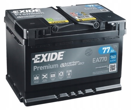 АКУМУЛЯТОР EXIDE PREMIUM EA770 77AH 760A 77 AH