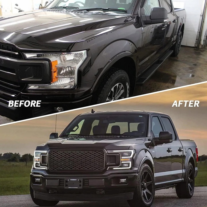 фото №13, Фари лампи kpl повний led neon тюнінг ford f150 f-150 xiii mk13 рестайлінг 17