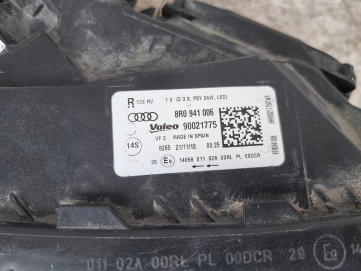 фото №7, Audi q5 sq5 рестайлинг 8r0941006 лампа правая bi-xenon