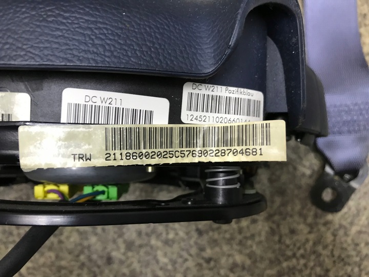 фото №10, W211 подушка водія модуль подушка безпеки ремені застібки