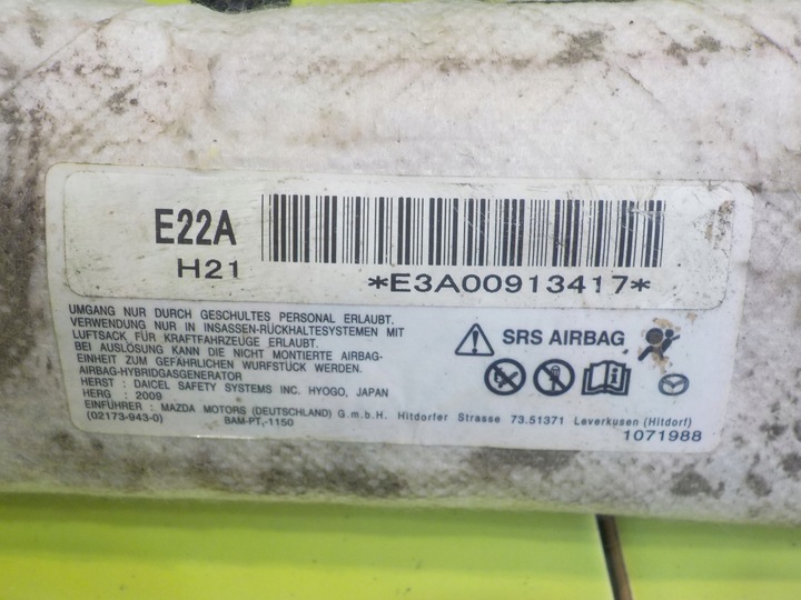 фото №6, Mazda cx7 рестайлінг 2.2 d 10r 5d подушка безпеки подушка сидіння права