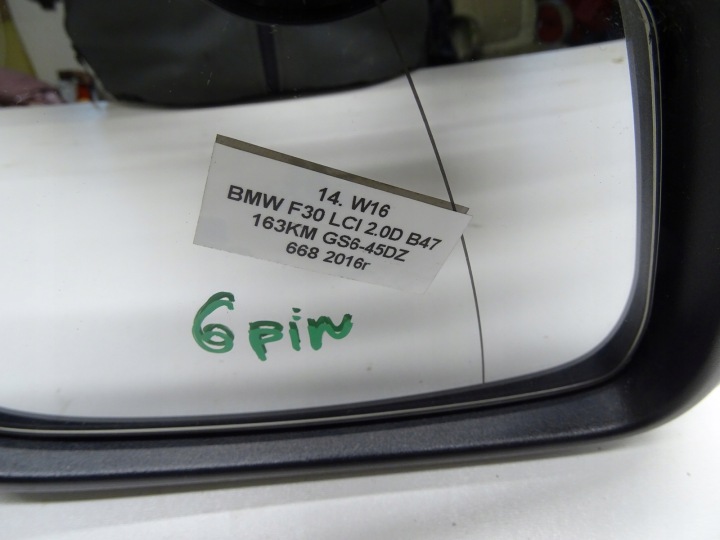 фото №10, Зеркало правое правое перед передние bmw f30 lci рестайлинг schwarz ii 668 6 pin