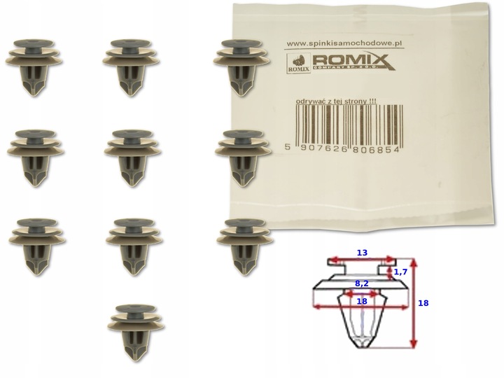 фото №1, Honda accord vii 02-08 кліпса кліпса штифт стійка