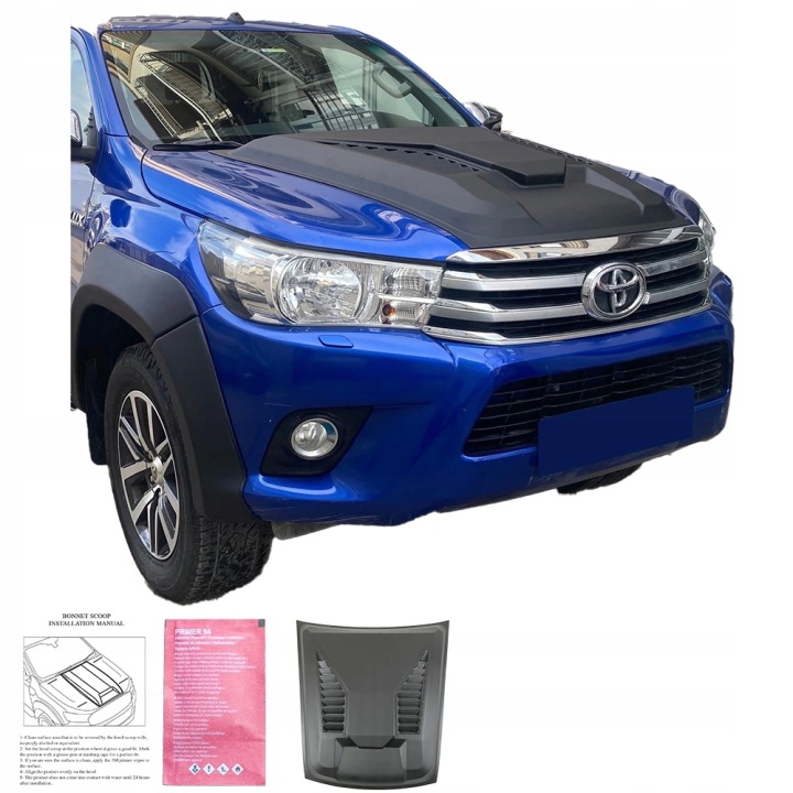фото №7, Захист капота обтікач do toyota hilux viii n1 2015-2020 чорний mat
