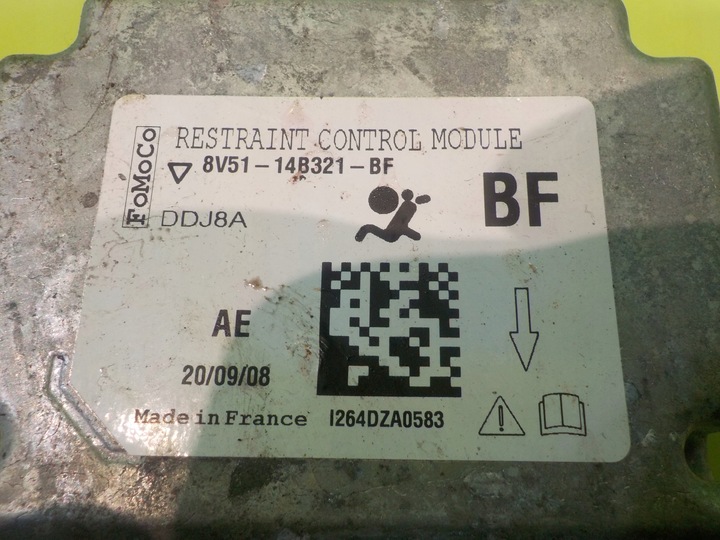 фото №3, Ford fiesta mk7 1.4 b 09r hb 5d модуль датчик подушка безпеки 8v51-14b321-bf