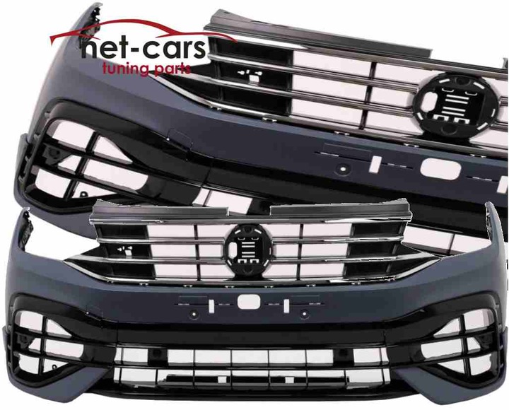 фото №1, Бампер решётка радиатора vw tiguan ii 20-24r рестайлинг pdc r line r-line полный led matrix
