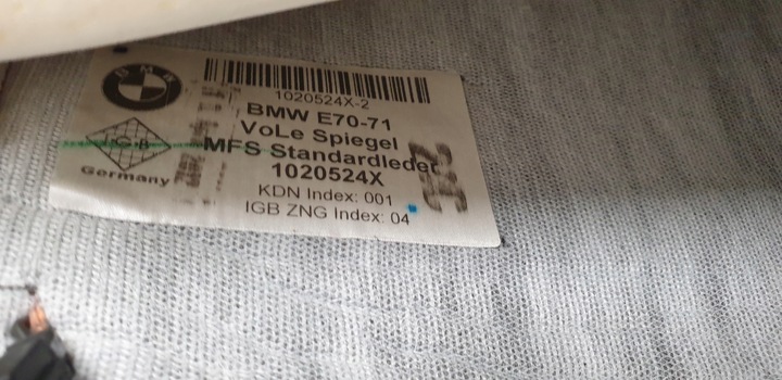 фото №12, Коврик нагревательная обивка спинка сиденья перед правый bmw x5 e70 чёрная кожа