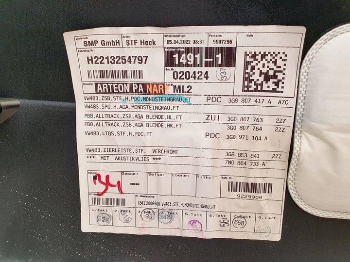 фото №13, Arteon 3g8807417a бампер 6pdc зад la7c