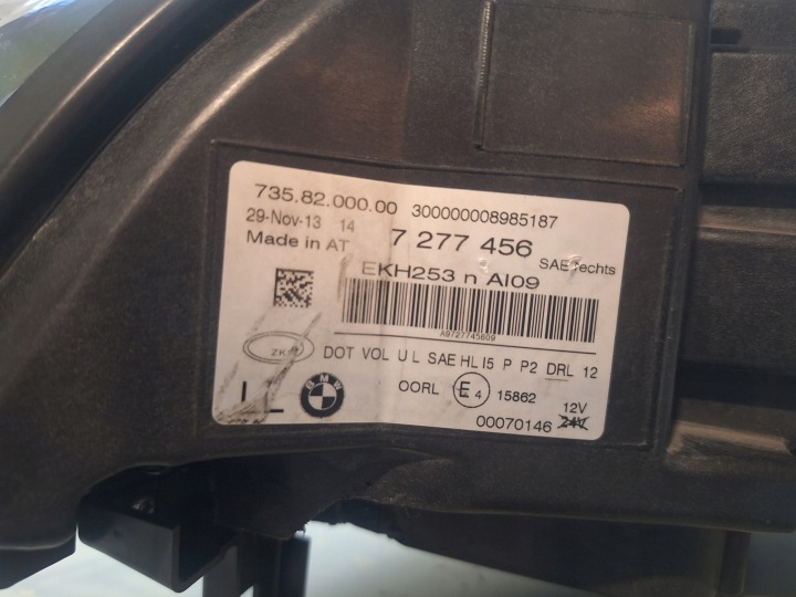 фото №10, Bmw x6 e71 2013 рестайлінг lci фара права адаптивний повний led перед 7277456 usa