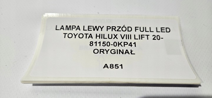 фото №9, Фара ліві перед повний led toyota hilux viii рестайлінг 81150-0kp41