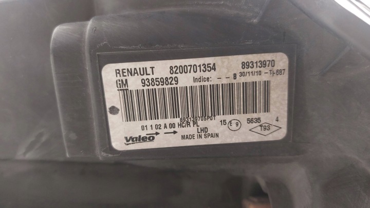 фото №8, Renault trafic ii vivaro 07-14r фара ліва перед 8200701354 93859829 європа