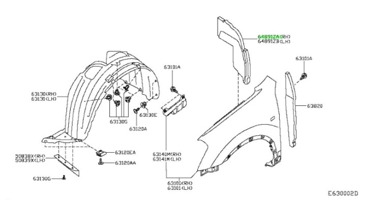 фото №9, Nissan qashqai j11 mk2 захист отвір w крила передній правим 66898-4ea0b