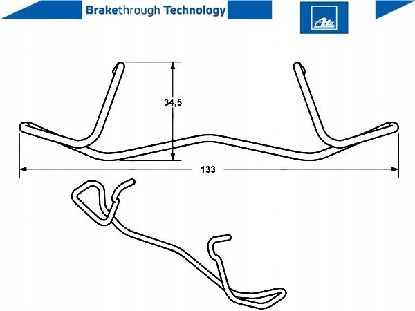 фото №8, Ate 11.8116-0236.1 пружина, суппорт тормоза