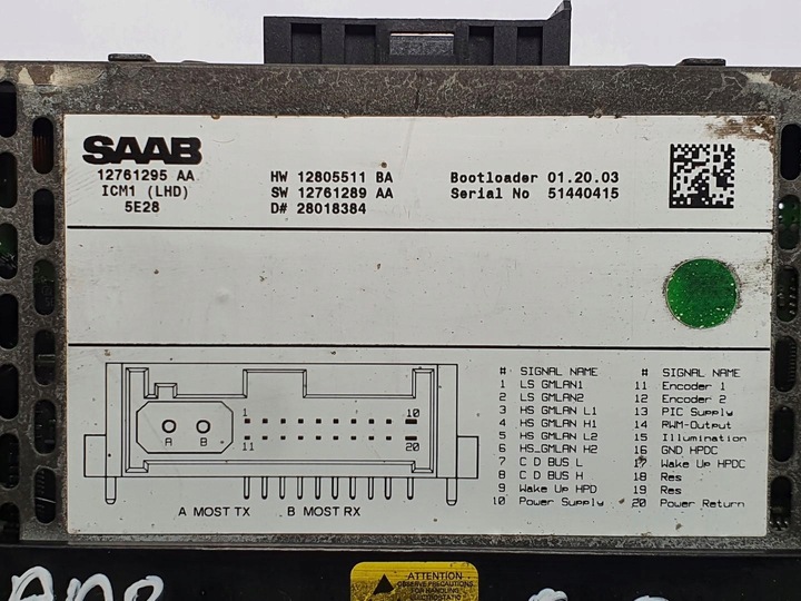 фото №7, Радіо програвач saab 9-3 93 12761295aa