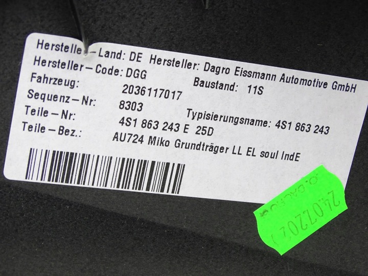 фото №6, Туннель средний консоль audi r8 4s 16- eu 4s1863243e