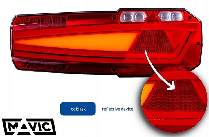 фото №6, Фары задние комбинированные led mavic диодные автобус neon большой польские комплект