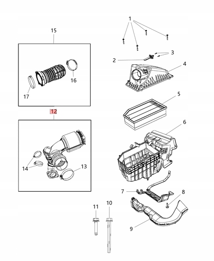 фото №5, Дроссельная заслонка трубка  воздуха jeep wrangler jl 2.2 crd
