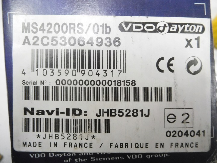 фото №8, Радиопроигрыватель автомобильный vdo dayton ms4200rs
