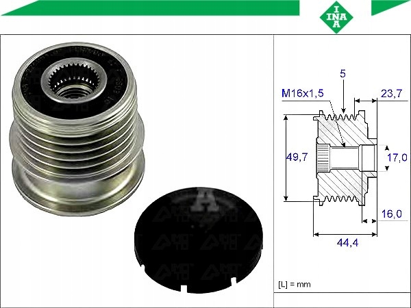 фото №2, Сцепление jednokierunkowe генератора [ina]