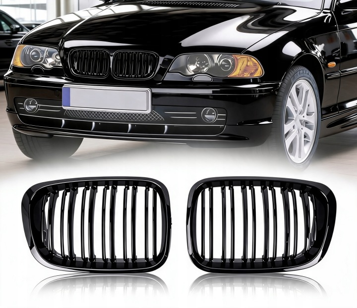 фото №10, Bmw e46 купе cabrio дорестайлинг 1999-2003 решётки радиатора решётка решётка чёрный блеск