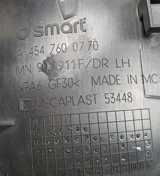 фото №3, Ручка двері лівий перед smart forfour 454 a4547600770