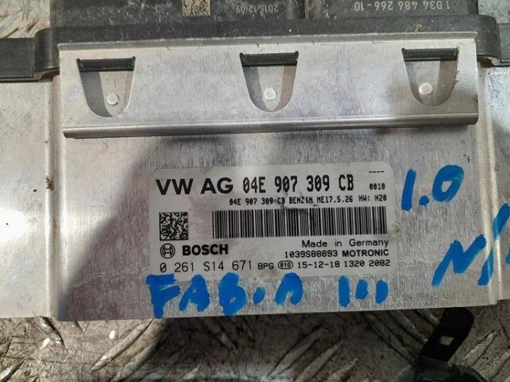 фото №9, Комплект стартовый блок управления двигателем (ecu) 1,0 mpi fabia iii 14-21 04e907309cb