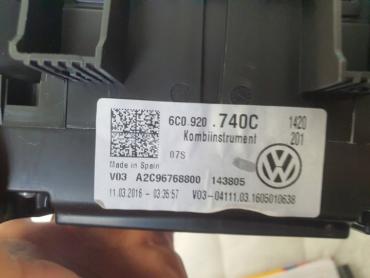фото №6, Спідометр  манометр прилади vw polo 6c 6c0920740c