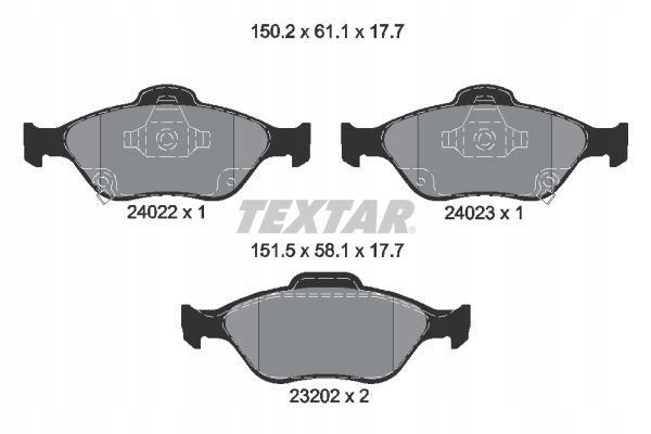 TEXTAR 2402201 КОЛОДКИ ГАЛЬМІВНІ