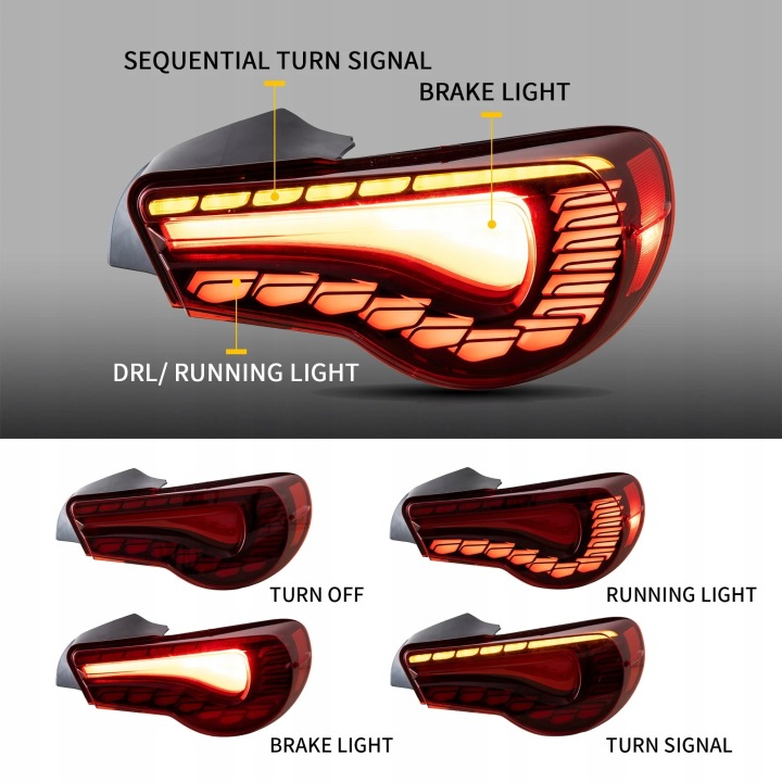 фото №8, Лампи задні kpl vland led oled gts-look тюнінг toyota gt86 gt-86 frs brz