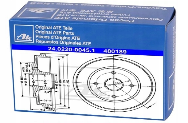 фото №1, Барабани гальмівні 2 штуки ate do opel agila