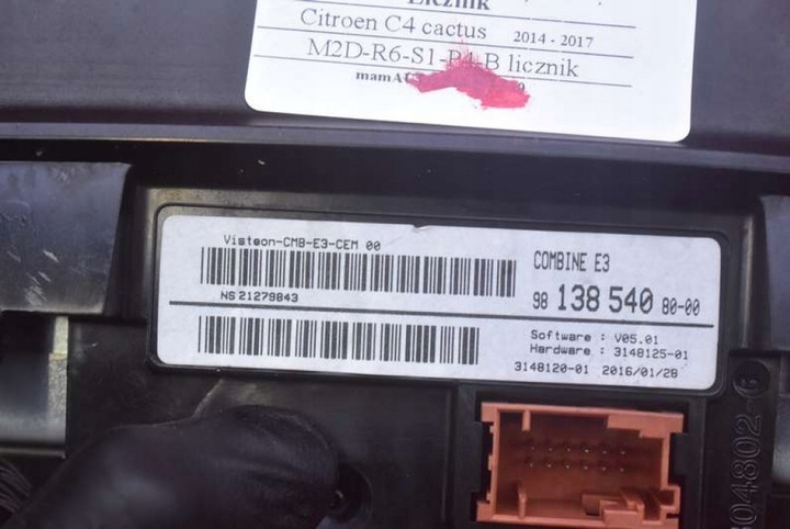 фото №8, Спідометр  дисплей eu 9813854080-00 citroen c4 cactus 1.2 vti 82 km 14-17