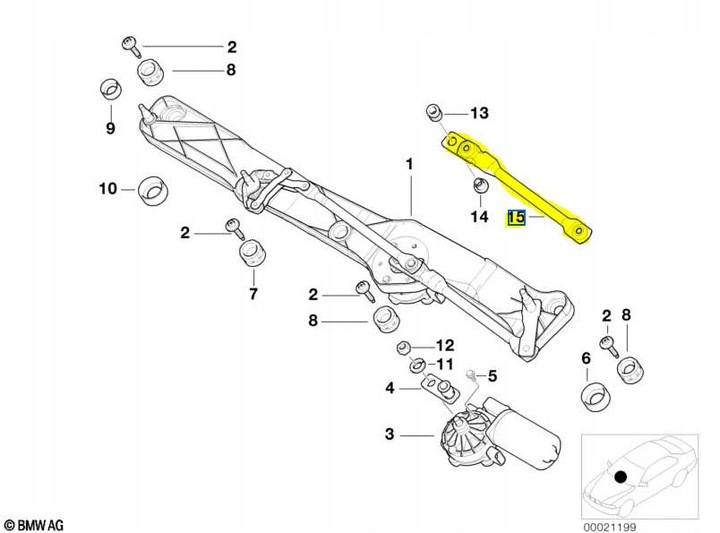 фото №16, Bmw e39 важіль стрижень механізму двірник оригінальний номер
