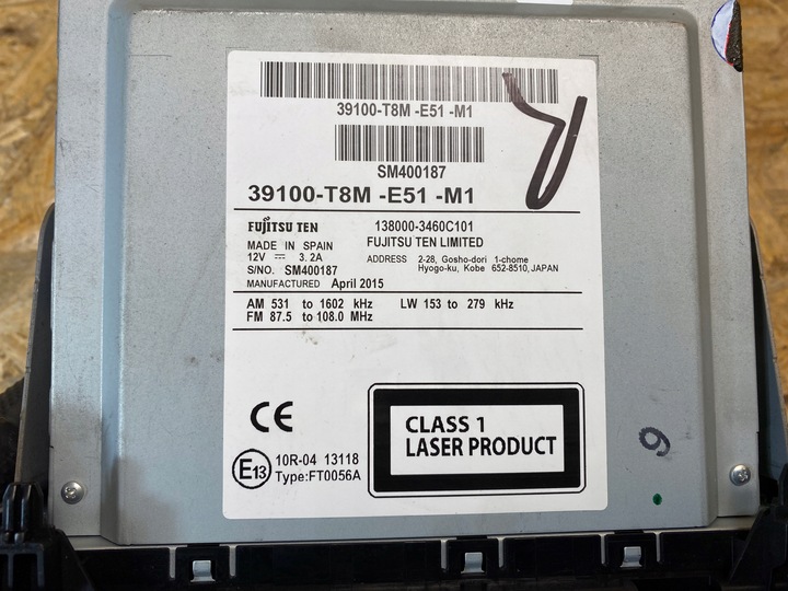 фото №13, Радіо навігація навігація екран дисплей honda hr-v ii 39100-t8m-e51-m1 2015-