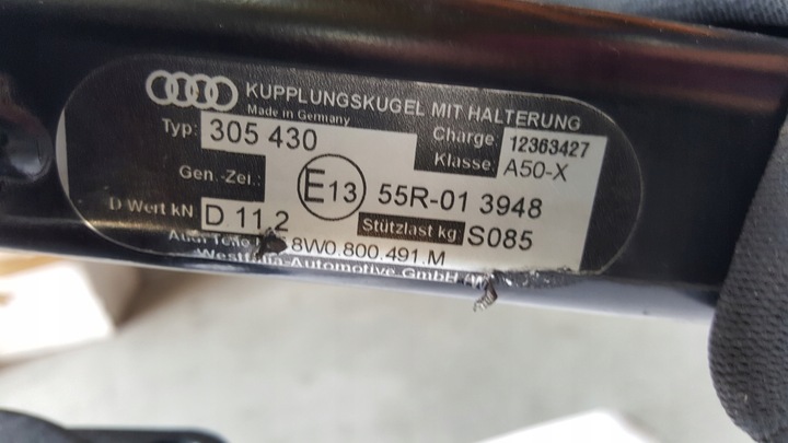 фото №9, Audi a4 b9 8w0 hak буксировочный з жгут 8w0800491m 8w0971541f