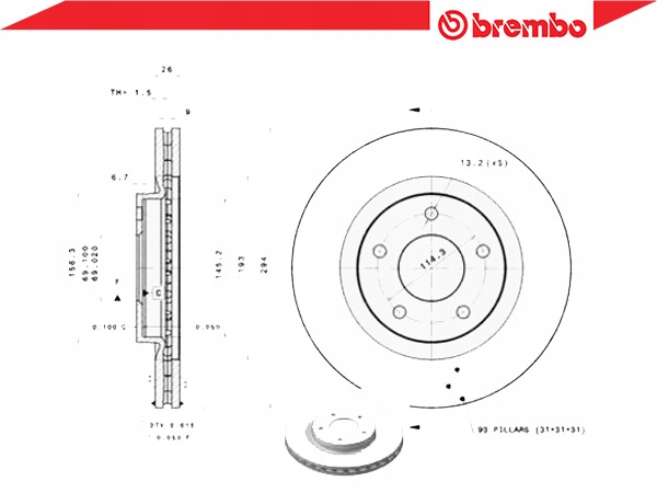 фото №2, Brembo 09.a637.11 диск гальмівна
