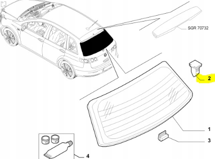 фото №6, Кліпса, кліпса скла кришки багажника fiat croma oem номер 51708640