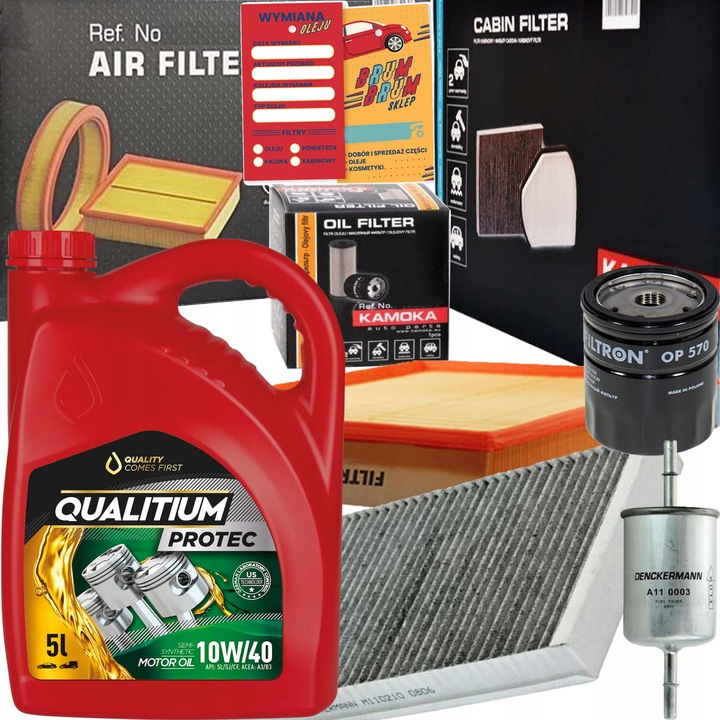 фото №1, Масло qualitium 10w40 5l + набір фільтрів opel signum vectra c 1.6 1.8