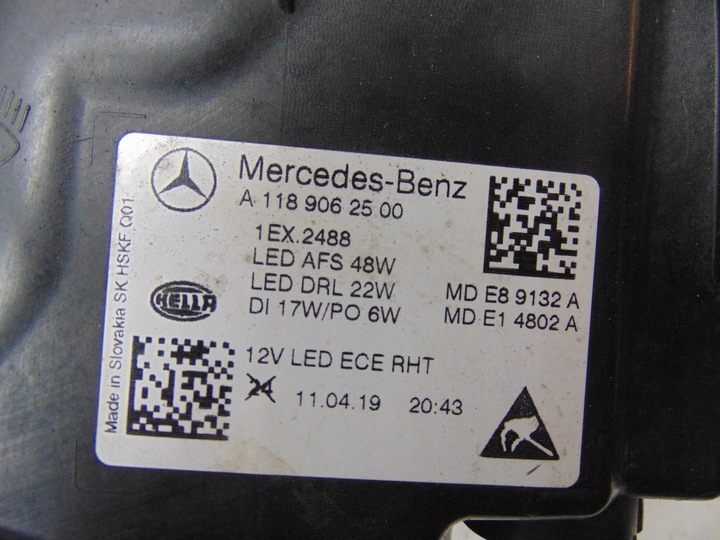 фото №16, Лампа левая перед mercedes w118 a1189062500 европа