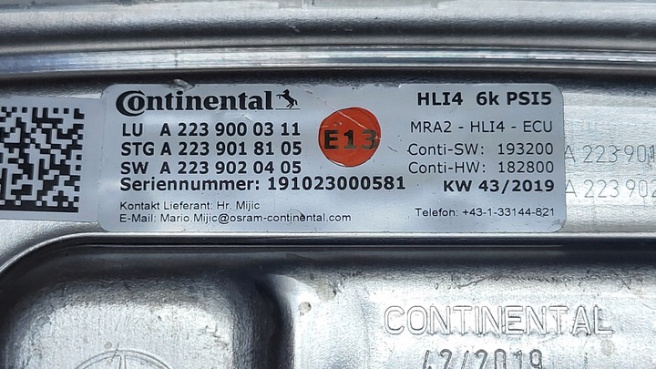 фото №9, Перетворювач модуль led лампи mercedes s-klasa w223 оригінальний номер a2239000311 нова!