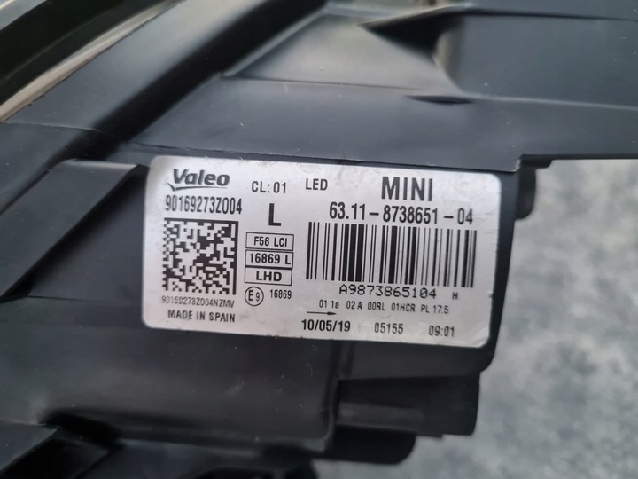 фото №12, Mini f56 f55 f54 рестайлінг lci лампи перед повний led 8738651-04 8738652-03 хром