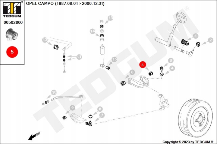 фото №11, Втулка wah. isuzu d-max i 05/02-/ / opel campo 08/87-09/96 , frontera a /