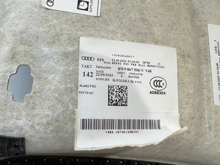 фото №10, Потолок автомобиля потолок audi a4 8w9 b9 универсал