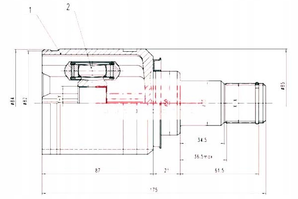 фото №1, Kamoka шарнир приводной wew. toyota avensis 97-