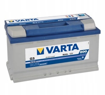 АКУМУЛЯТОР VARTA BLUE 95AH 800A P+ G3 SZAMOTUŁY